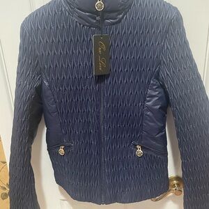 Elegant Navy Quilted Puffer Jacket